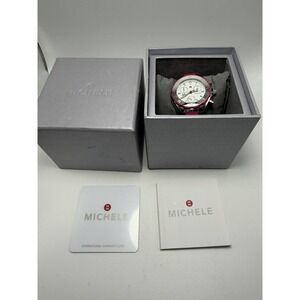 Michele Tahitian MWW12D000003 New Battery Ladies Watch 34MM 7.5" Silicone Band
